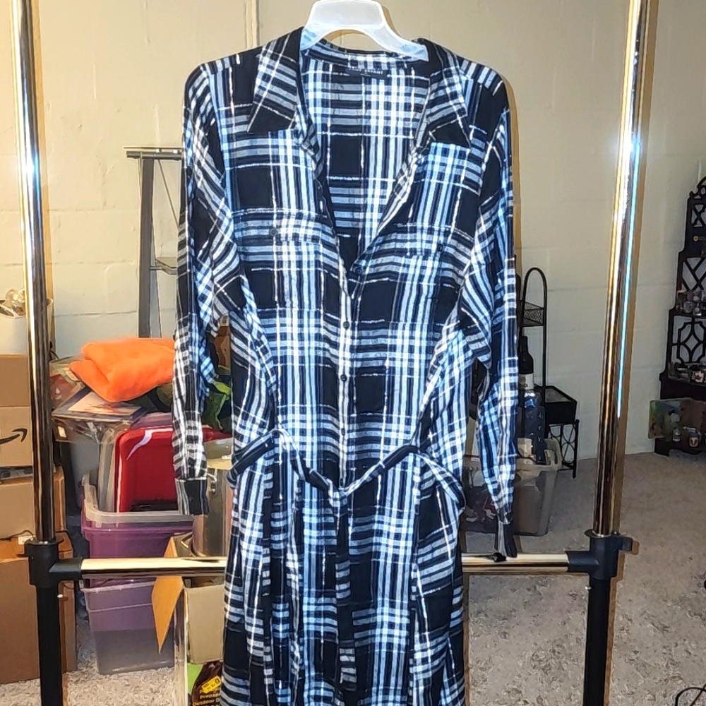 Black and white button down dress